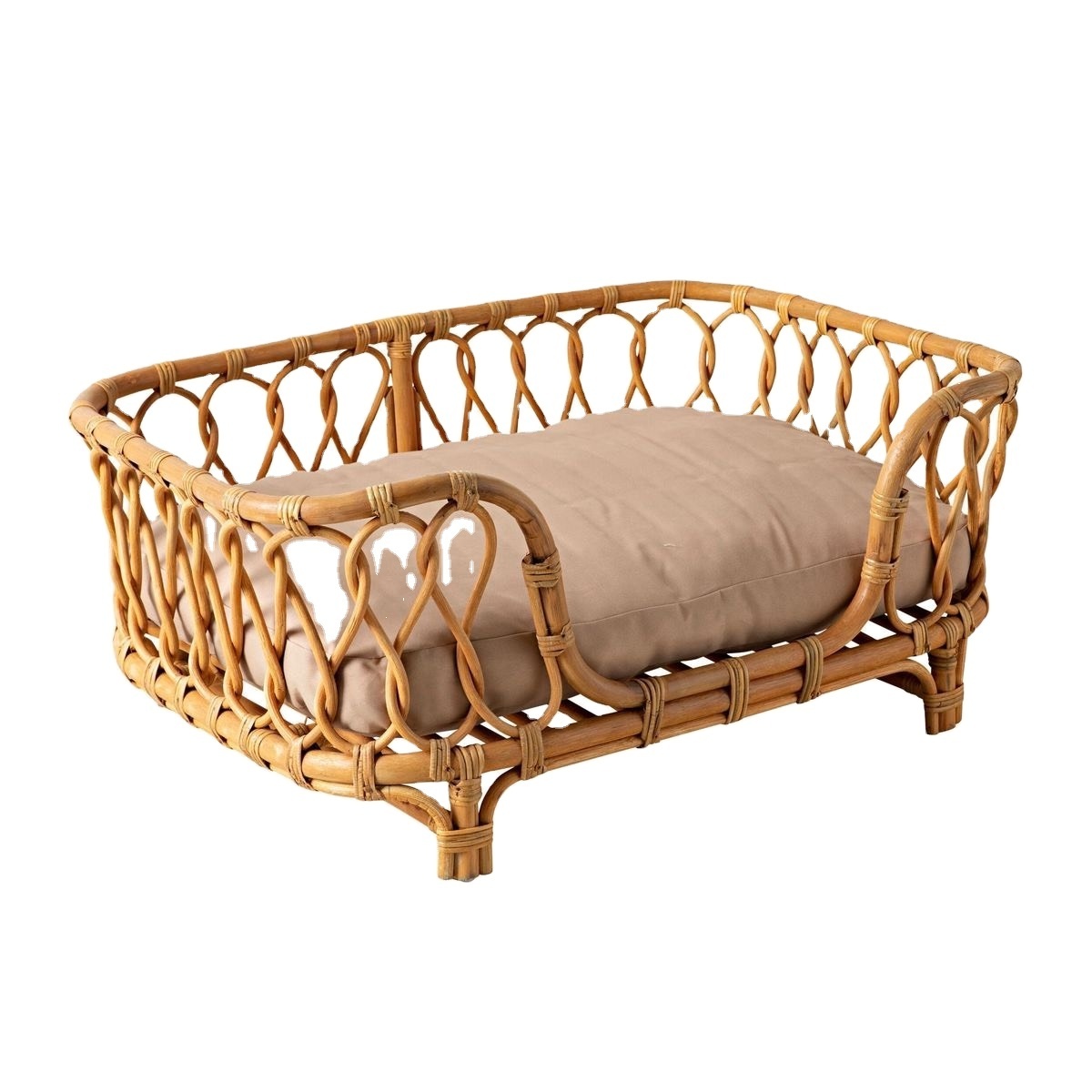 Rattan Wicker Natural Pet Bed Gift For Pets