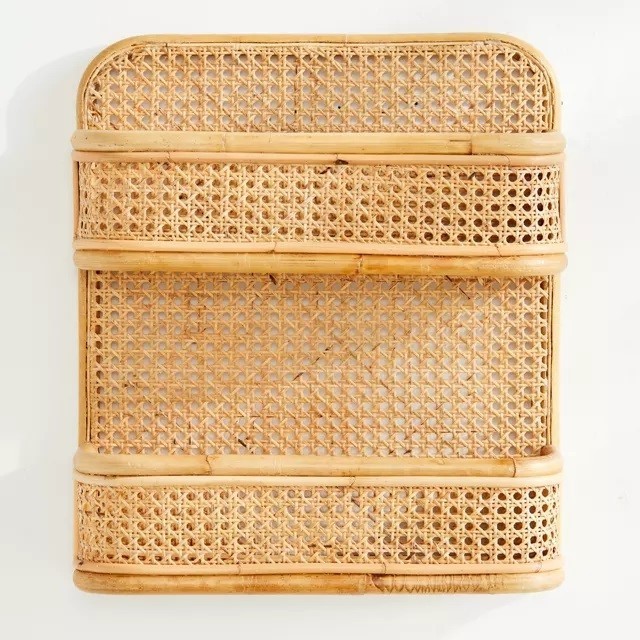 High quality rattan shelf single Two Tiered Wall Shelf display purpose, handmade in Vietnam