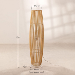 Nordic Style Natural Bamboo Iron Framed High Floor Conner Lamp Modern Floor Lamp for Living Room Decor living room lamps