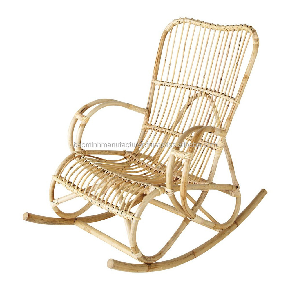 Classic design rattan bamboo rocking chair