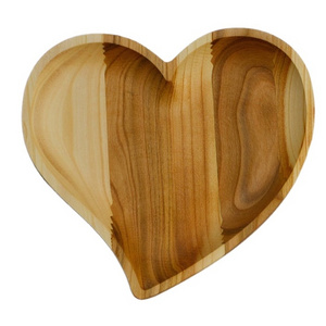 Natural Unique wooden heart shaped serving tray