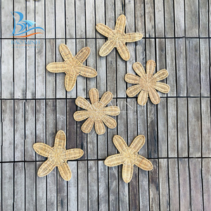 natural color rattan decal flower 6 and 8 petal decal  wall hanging decoration for home and kid's room