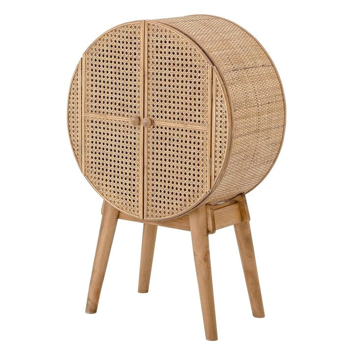 Round Rattan cane cabinet with stand and  wooden handmade rattan sideboard  Vietnam furniture