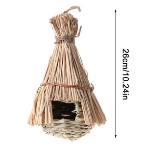 Handwoven Seagrass Bird House Tent Parrot Tunnel with Holes Natural Hanging Hammock Swing Nest Bird