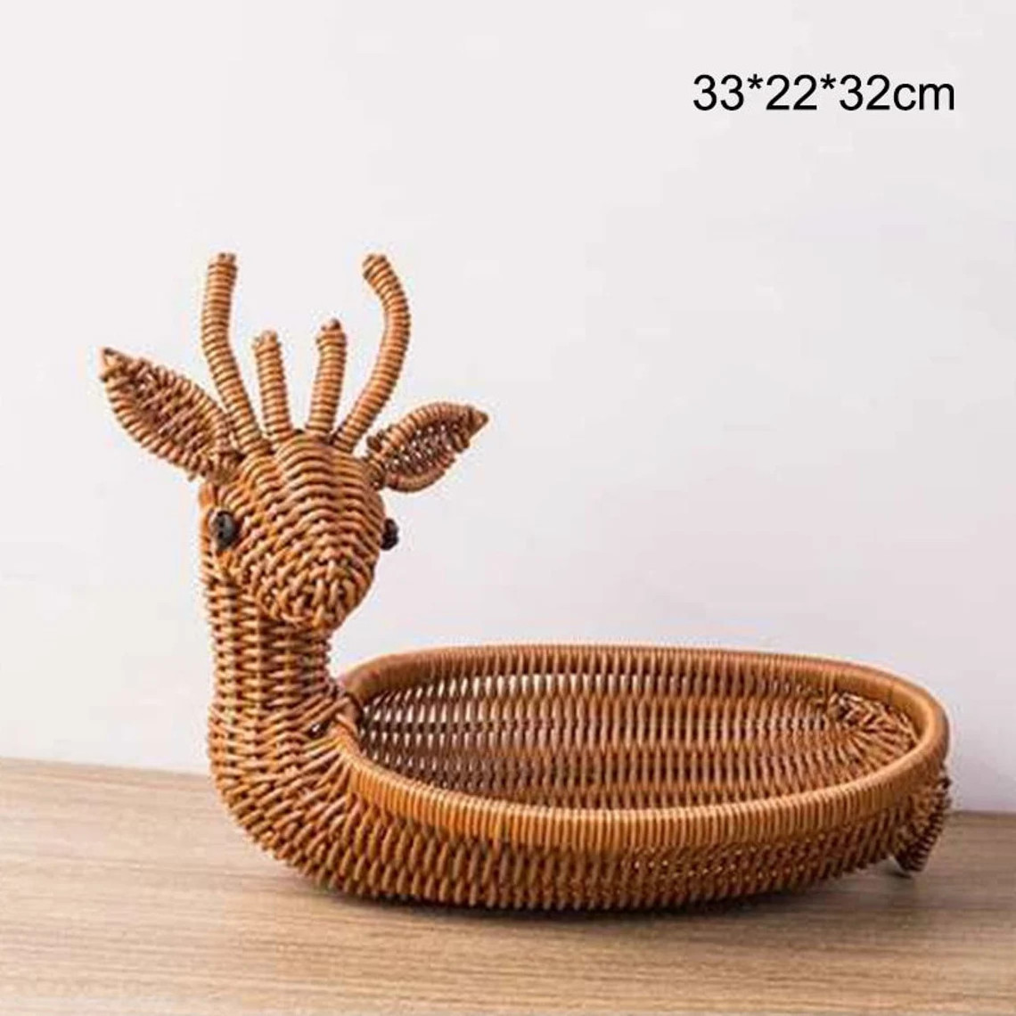 Wholesale cheapest rattan fruit basket with animal shape for Christmas decoration handmade from Vietnam