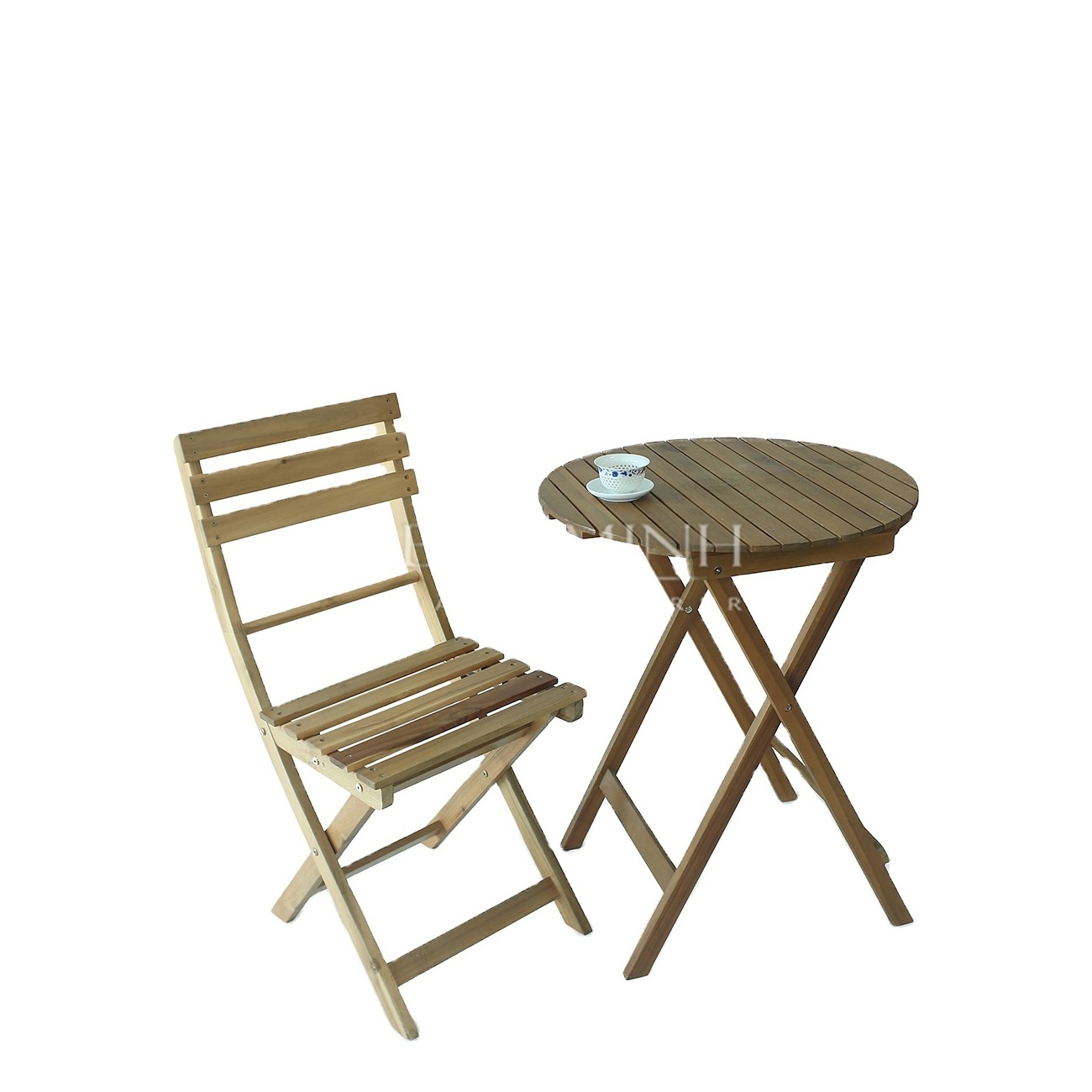 Wooden acacia bistro set outdoor furniture