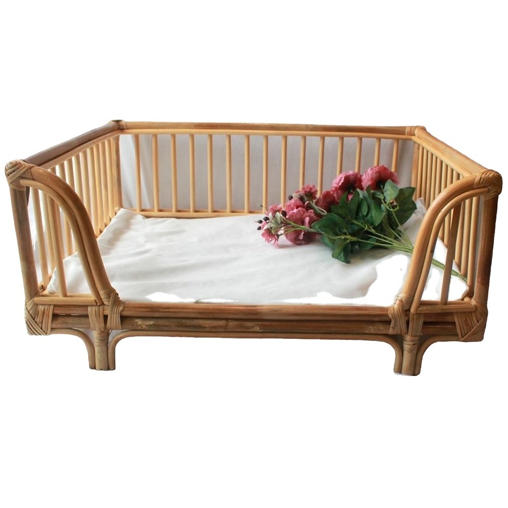 Pet Bed Handmade Rattan Woven Pet Bed Sofa For Dogs