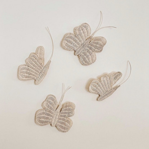 Hand voven set of 2 wicker rattan butterfly wall hanging decor kid room kids room decoration