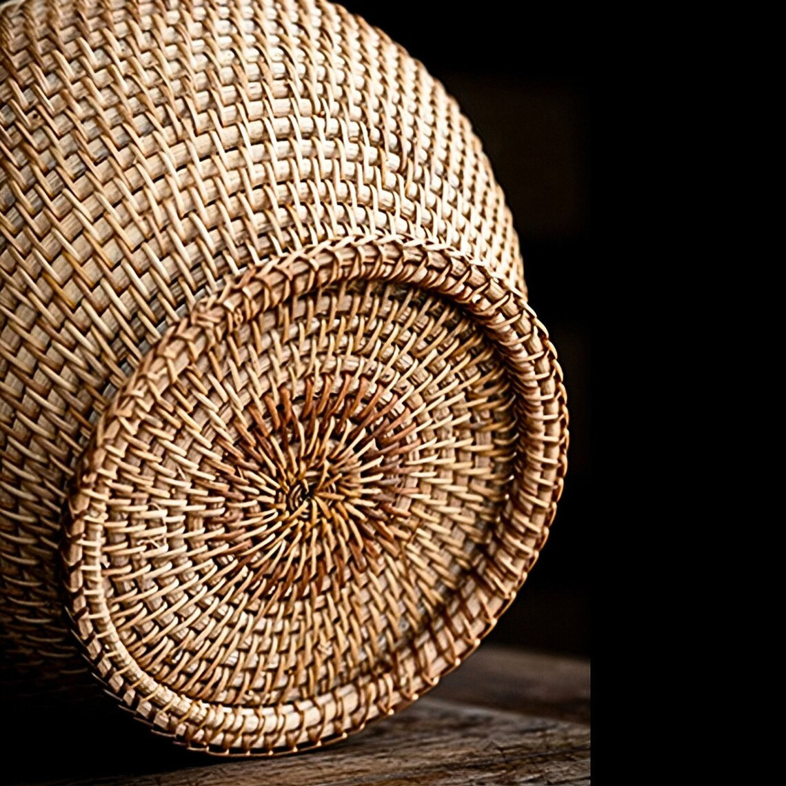 Oval Rattan Basket with Lid Handwoven Fall Living Room Decor Kitchen Basket Storage Shelf Box- Gifts Sustainable Gifts