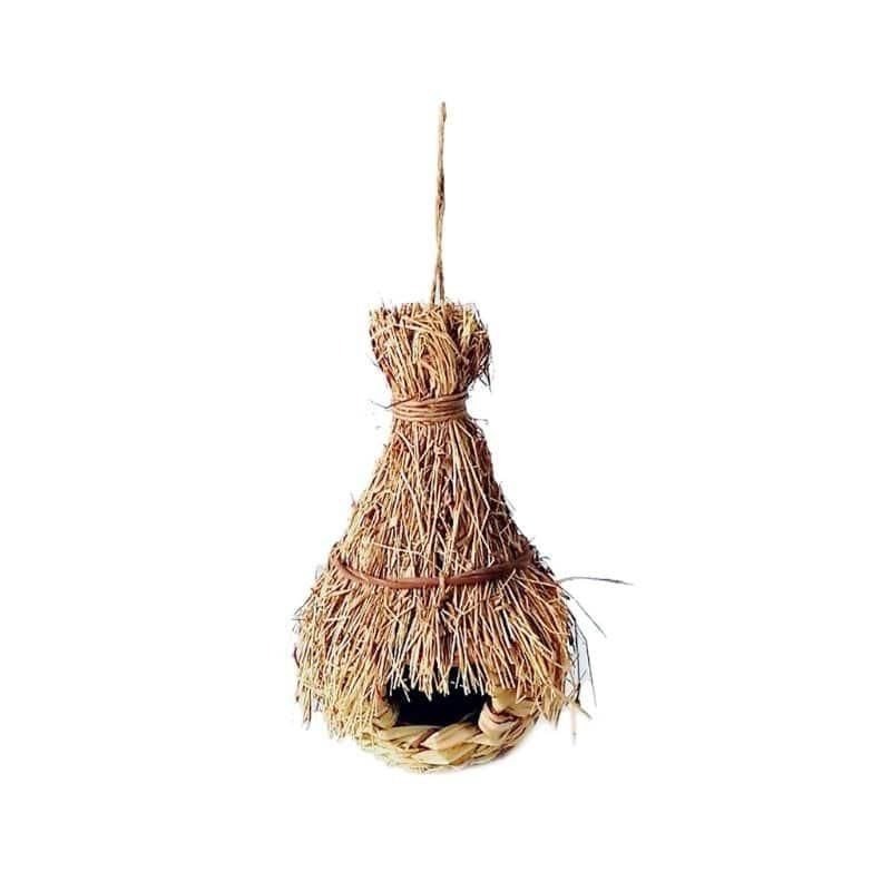 Handwoven Seagrass Bird House Tent Parrot Tunnel with Holes Natural Hanging Hammock Swing Nest Bird