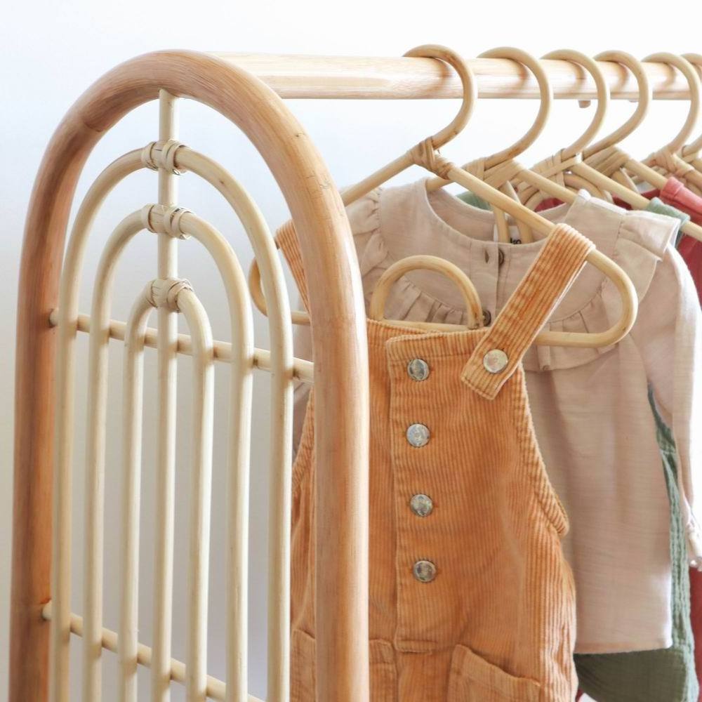 Kids rattan clothes rack & rail