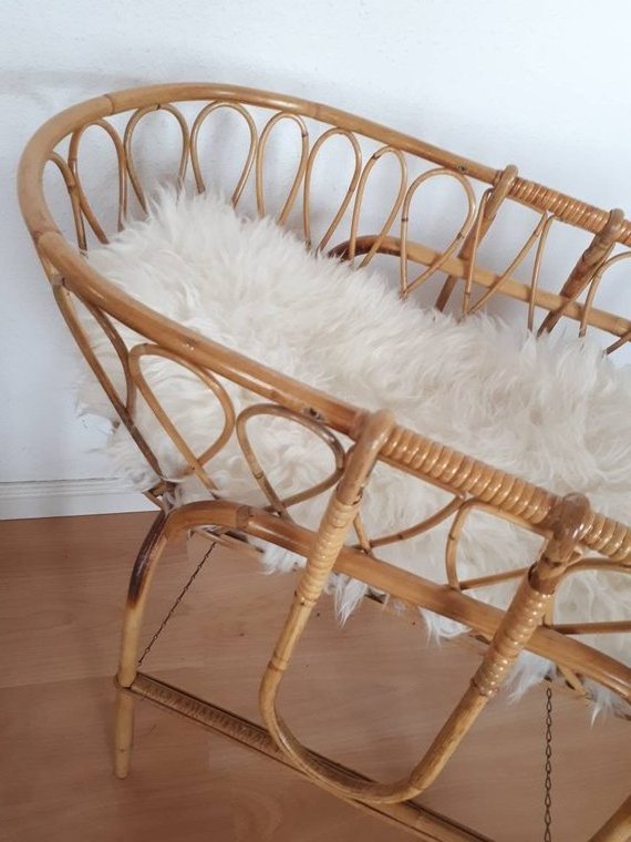 Wholesale Vintage Rattan Cradle Rattan Baby Furniture Vintage Wicker Rattan Cribs from Vietnam Best Supplier