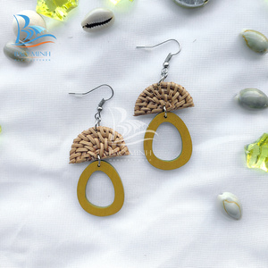 new stylized rattan earring and jewelry