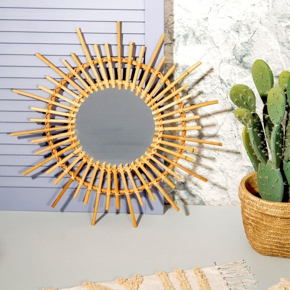 Rattan starburst wall decor from Vietnam