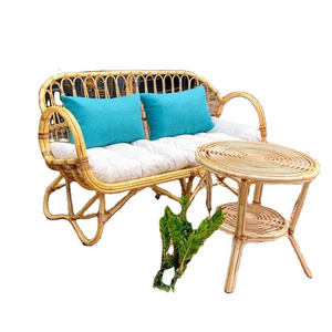 Vintage Rattan Living Room Sofas Set Furniture Handmade From Manufacturer in Vietnam Eco friendly High Quality