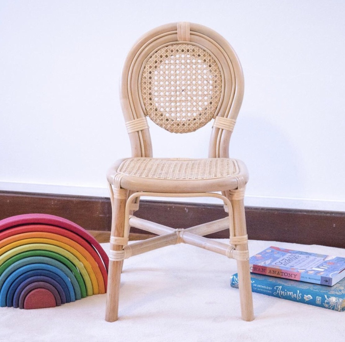 Vintage living room rattan chair