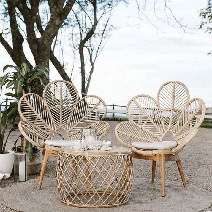 HOT SALE! Premium High Quality Rattan Flower Daisy Chair Natural Home Decor Living Room Manufacturer Rattan Chair