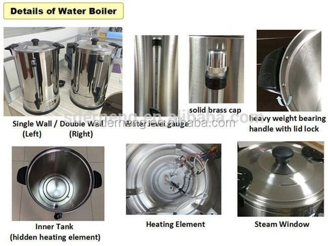 Electrical Stainless Steel Kitchens Electric Boiler Hot Water Coffee Tea Boiler Urn