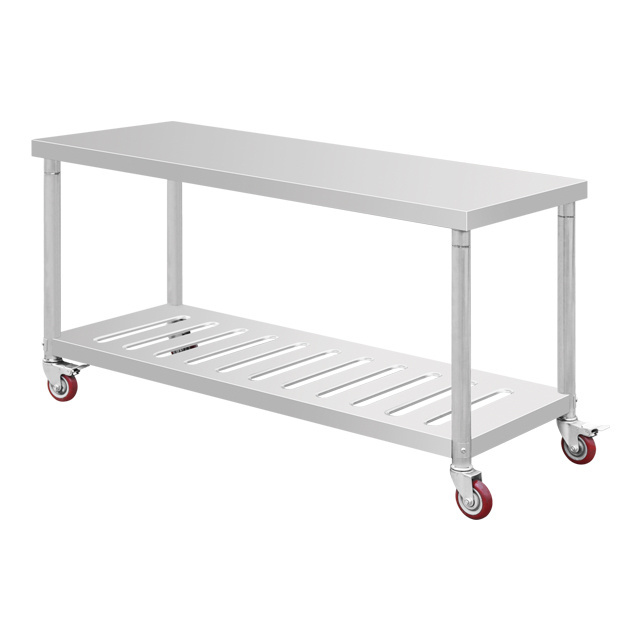 Commercial Kitchen Equipment Stainless Steel Tables Food Prep Console Table Stainless Steel Console Table With Wheels