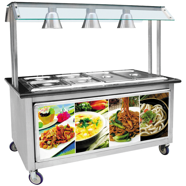 Restaurant Hot Sale 2 Layer Electric Food Warmer Display Buffet Food Warmer Display Showcase