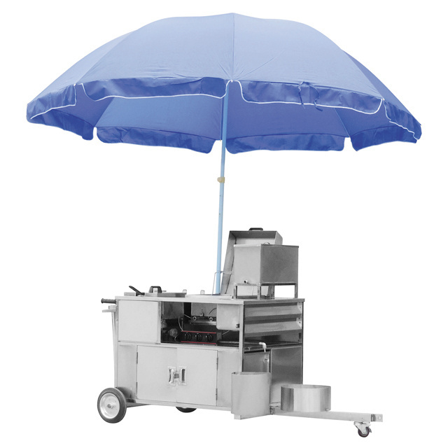 Stainless steel snack food hot dog cart with umbrella for sale BN-630