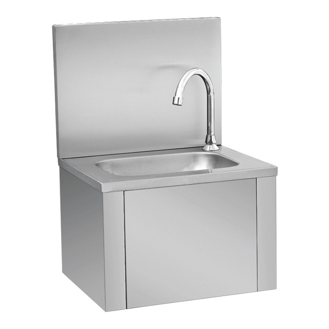 Commercial Bathroom Wash Basin Sink Hand Free Knee Operated Sink Stainless Steel Sink Washing Basin For Restaurant