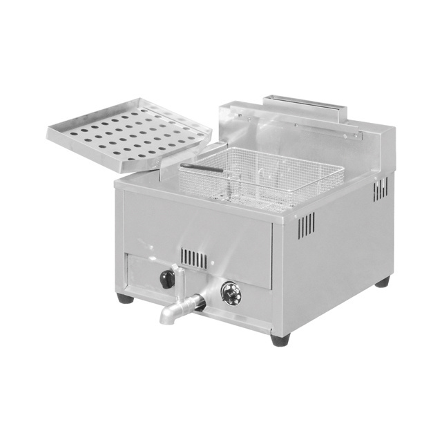 36L Commercial Industrial Table Top Dual Tank Lpg Deep Gas Fryer Potato Chips Fryer Donut Fryer With Basket & Lid