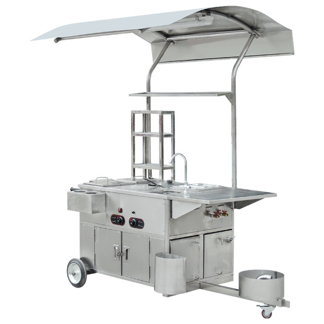 BN-618 Commercial stainless steel outdoors tricycle food cart