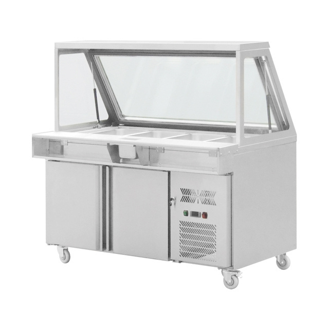 Commercial salad bar display cooler / salad bar cooler freezer / counter top Salad Bar