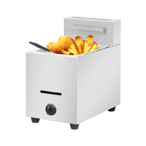 Restaurant Fries Equipment OEM 1 Pot Gas KFC Frying Machine Stainless Steel Single Tank French Fries Chips Chicken Deep Fryer