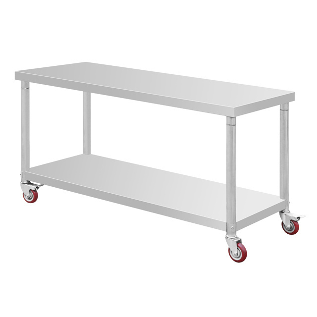 Commercial Kitchen Equipment Stainless Steel Tables Food Prep Console Table Stainless Steel Console Table With Wheels