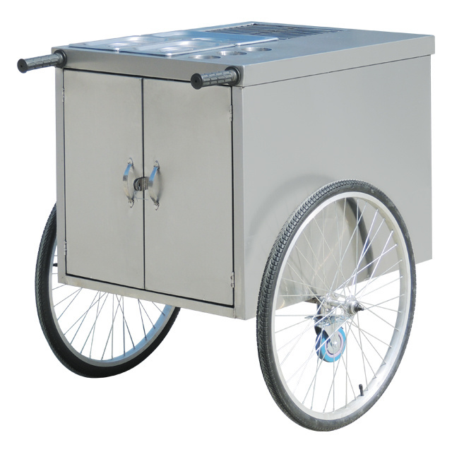 Commercial Stainless Steel Movable Hot Dog Cart Snack Hot Dog Cart Food Cart  For Sale