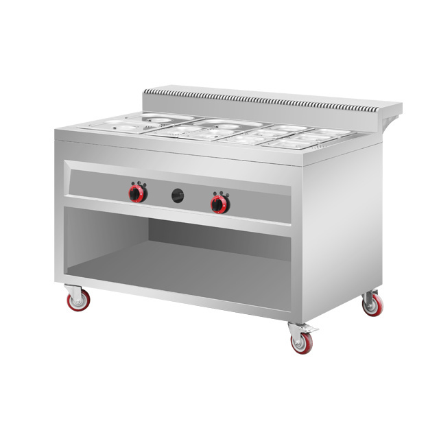 Outdoor Kitchen Indoor Fast Food Hotel Equipment Mobile Electric Fryer With Lava Rock Grill and Griddle