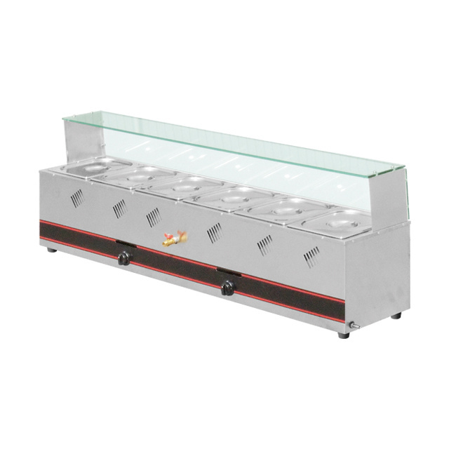 Table Top  Restaurant Bain Marie Food Warmer Display With Glass Door & Cover