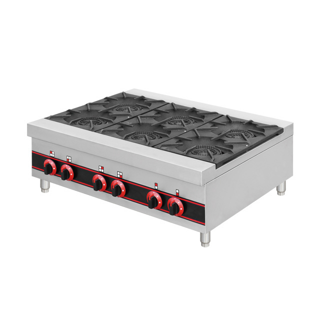 Foshan OEM Custom Modern Not Household Wok LPG Gas Cooktop Stand Cooker Kitchen Cooking Gas Stove 6 Burners