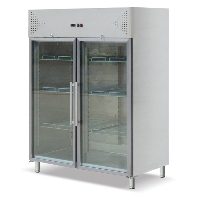 China Made High Quality Commercial  Double French Doors 110V Upright Refrigerator / American Refrigerator