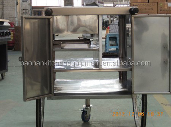 Stainless Steel Traditional Street Hot Dog Push Cart For Sale, Hand Push Food Cart made in china