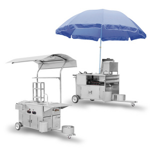 2018 Mobile Bespoke Stainless Steel Fast Food Hot Dog Vending Cart