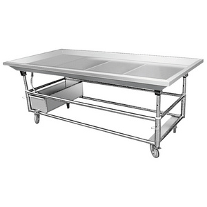 Fish Market Equipment Stainless Steel Sea Food Table Seafood Display Table With Wheels