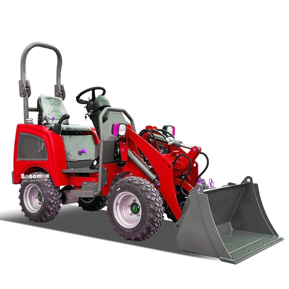 China famous Baoomax 400kg multi function small hydrostatic loader electric mini front wheel loader