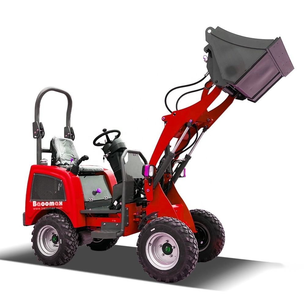 China famous Baoomax 400kg multi function small hydrostatic loader electric mini front wheel loader