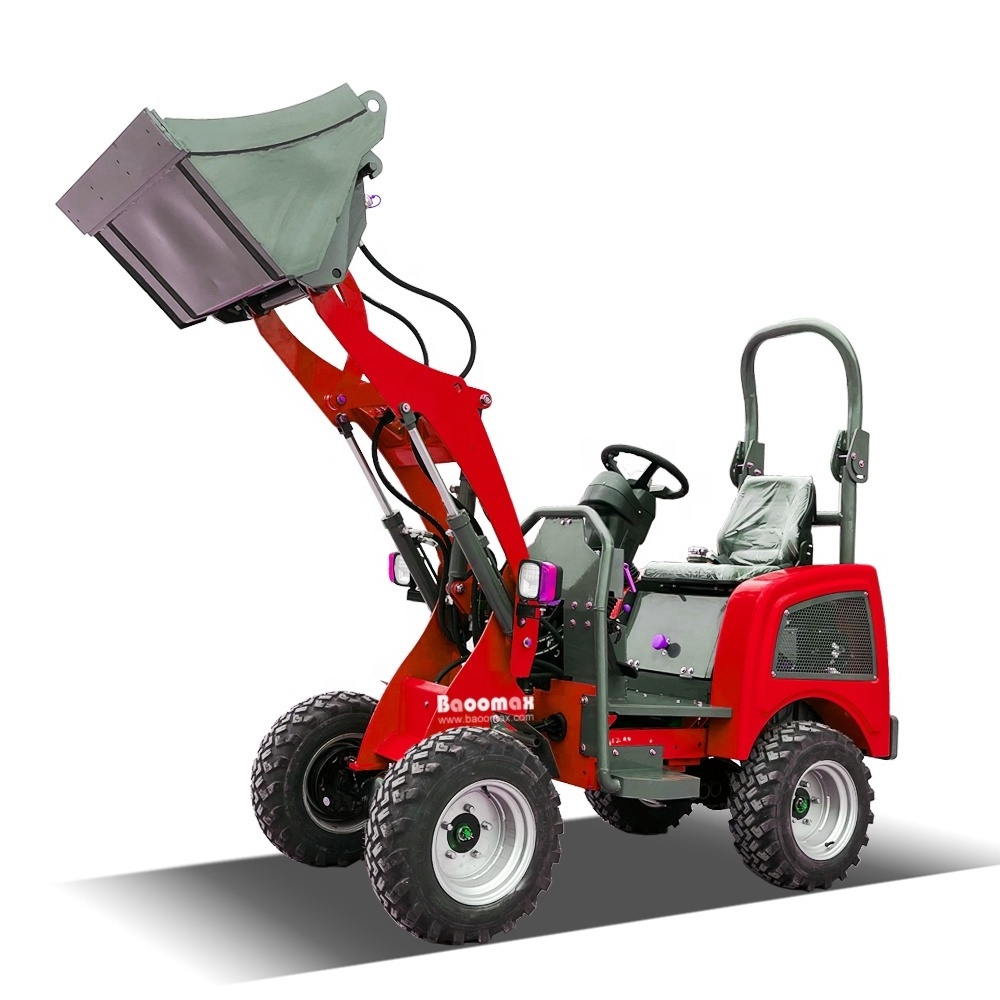 China famous Baoomax 400kg multi function small hydrostatic loader electric mini front wheel loader