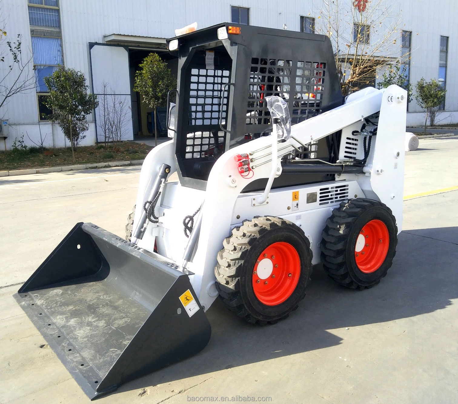 China Baoomax infront mini diesel jc45 skid steer loader skid steer brush cutter backhoe mulcher trencher lawn mower