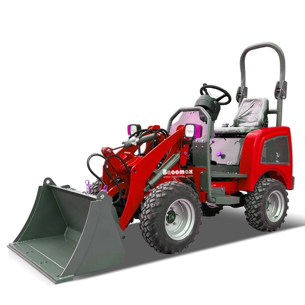 China famous Baoomax 400kg multi function small hydrostatic loader electric mini front wheel loader