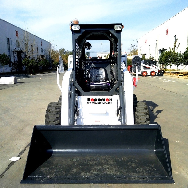 China Baoomax infront mini diesel jc45 skid steer loader skid steer brush cutter backhoe mulcher trencher lawn mower