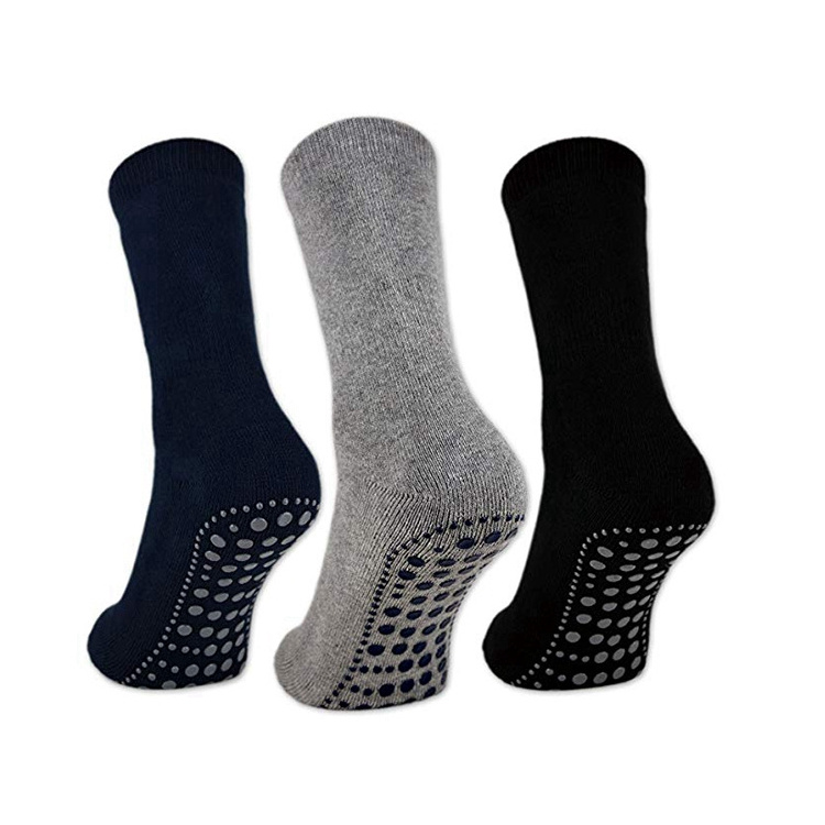 BQ-A 581 good price adult anti slip custom logo rubber coated sole grip  non slip dots socks antislip exercise sock