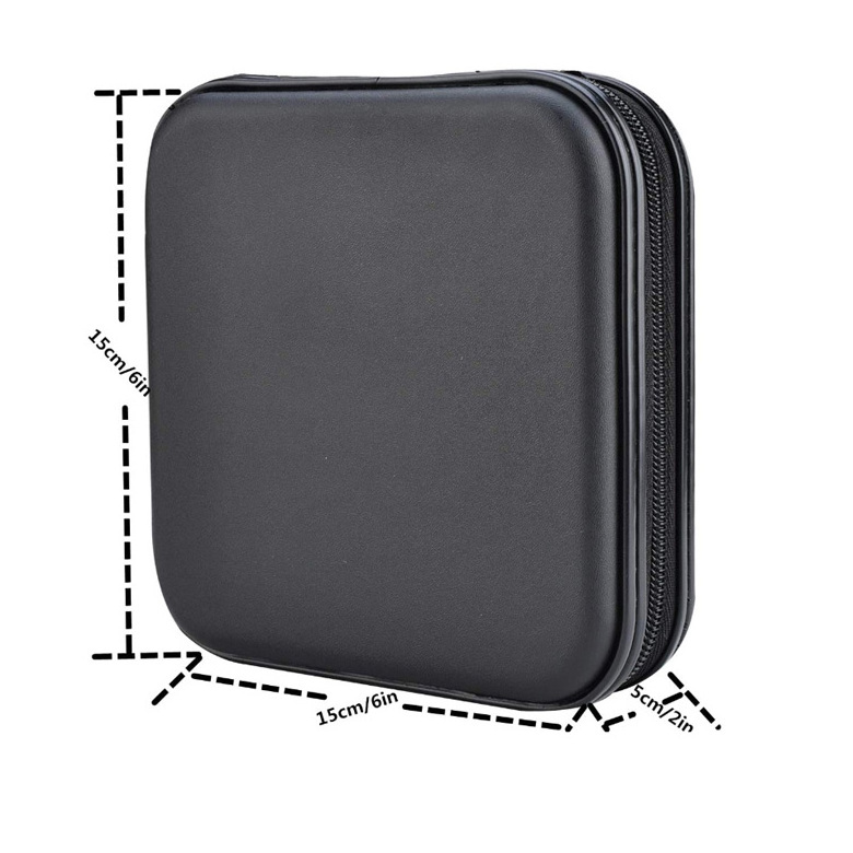 Portable 32 Capacity DVD CD Case Round Storage bag VCD Wallet Organizer Hard EVA Case