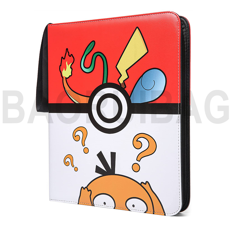 400 Pockets Pu Leather Trading Card Binder Game Card Collector Side Loading Pocket Binder For Game Card