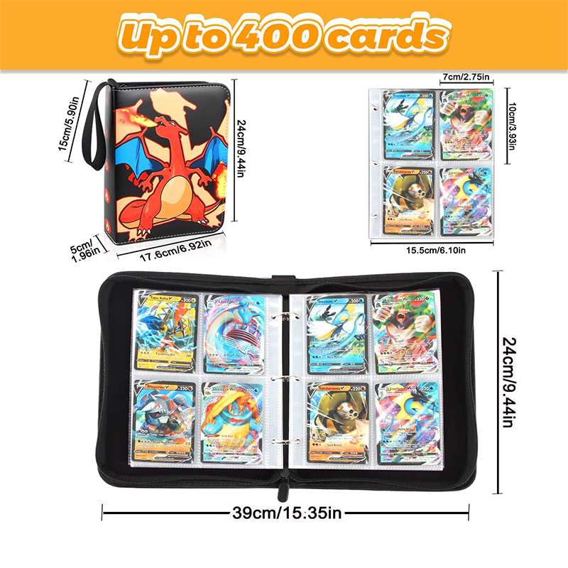 Hot Sale 9-pocket Trading Card Binder With 40 Removable Game Card Sleeves Fits 720 Card Sleeves Protector