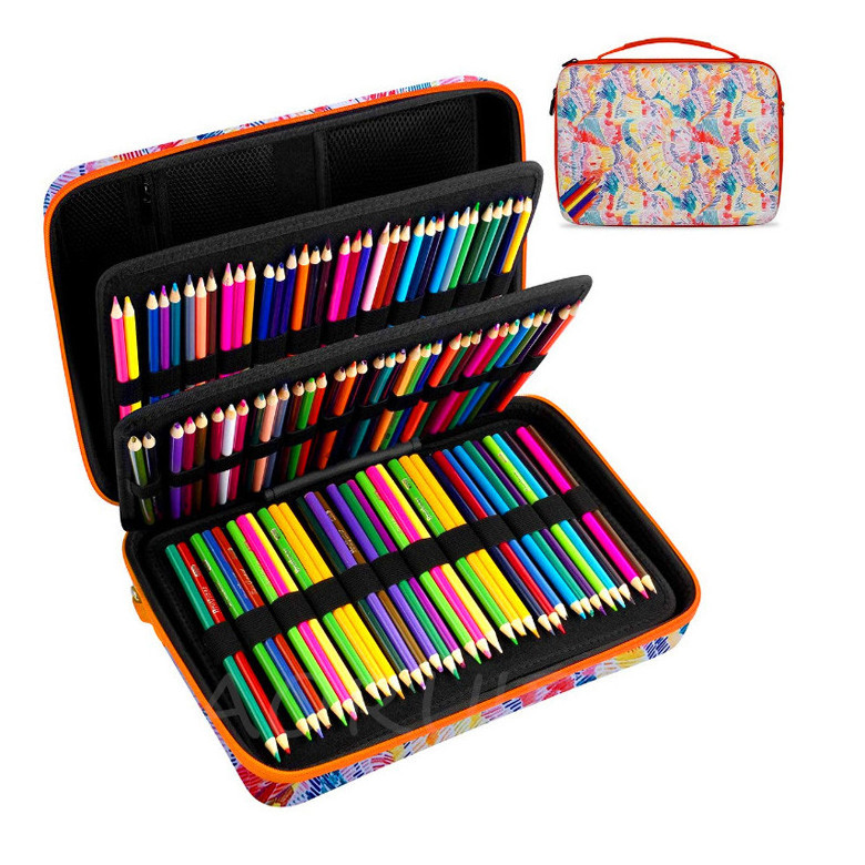 Colored Pencil Case 300 Slots Pen Pencil Bag Organizer High Capacity Pens Holder with Double Zippers Multilayer Holder